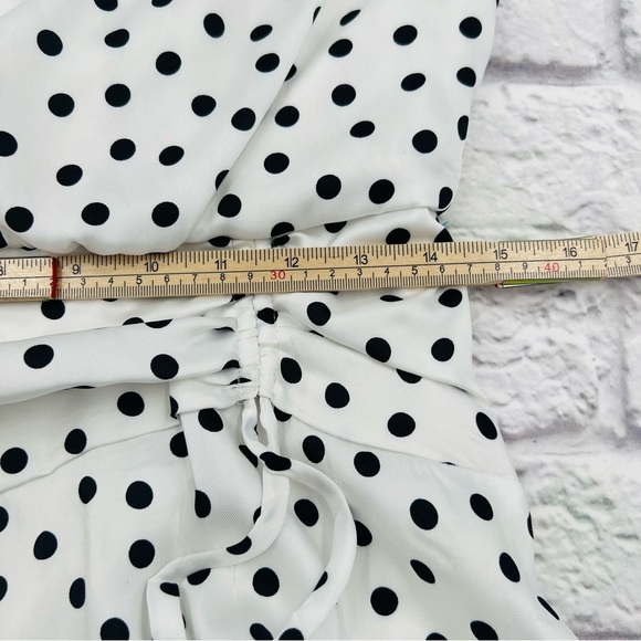 Karl Lagerfeld Black and White Polka Dot Dress Womans Size 6 Sleeveless High Low - Picture 8 of 9